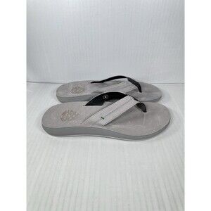 Size 9 Stio Men's Bircher Leather Flip-Flops Sandals Alloy Gray NEW